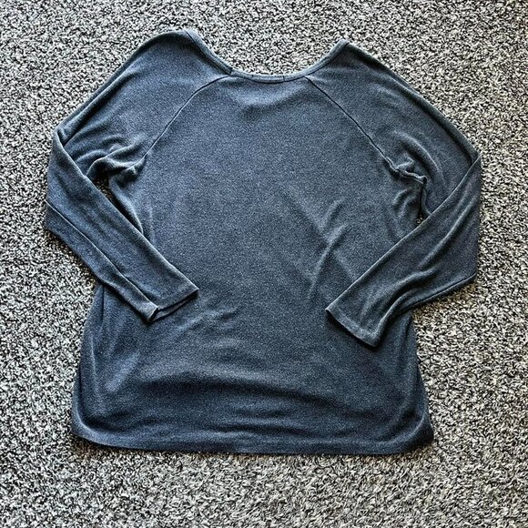 Brandy Melville Shirt Womens One Size/Medium Gray Long Sleeve Cotton Blend Top - Picture 4 of 8